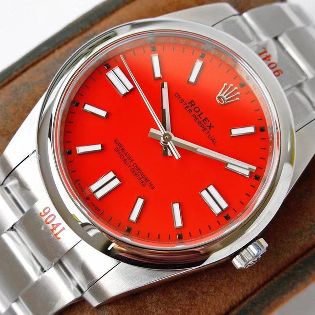 OYSTER PERPETUAL 41 STAINLESS STEEL RED DIAL