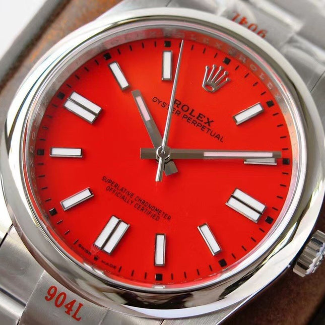 OYSTER PERPETUAL 41 STAINLESS STEEL RED DIAL