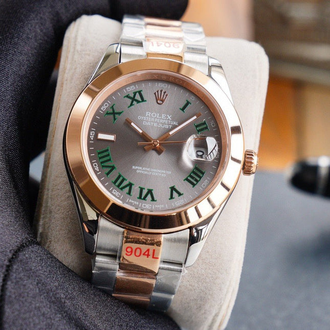 DATEJUST 41MM SMOOTH BEZEL WIMBLEDON DIAL