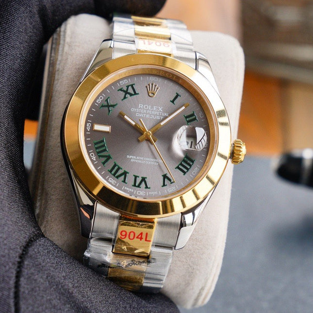 DATEJUST 41MM SMOOTH BEZEL WIMBLEDON DIAL