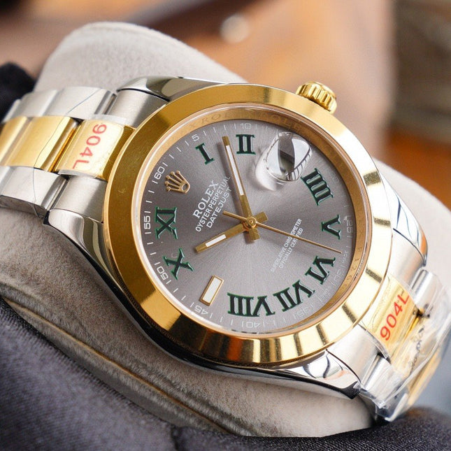 DATEJUST 41MM SMOOTH BEZEL WIMBLEDON DIAL