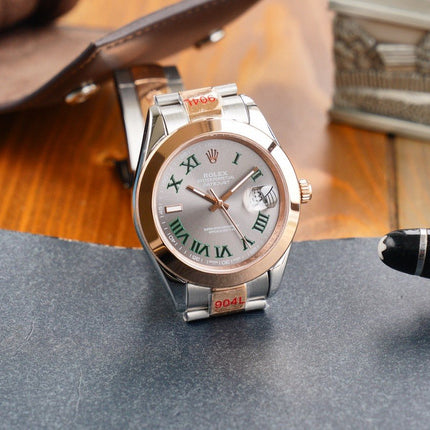 DATEJUST 41MM SMOOTH BEZEL WIMBLEDON DIAL