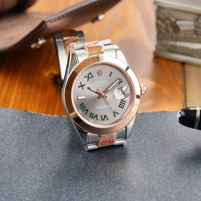 DATEJUST 41MM SMOOTH BEZEL WIMBLEDON DIAL