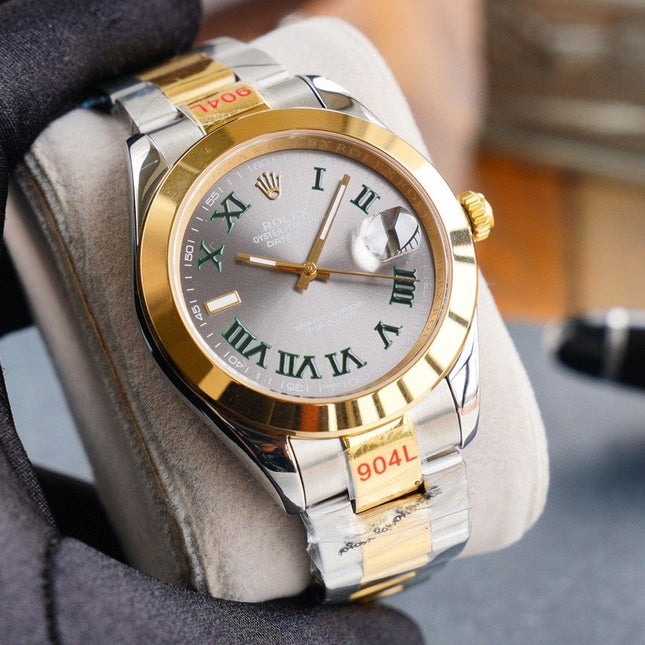 DATEJUST 41MM SMOOTH BEZEL WIMBLEDON DIAL