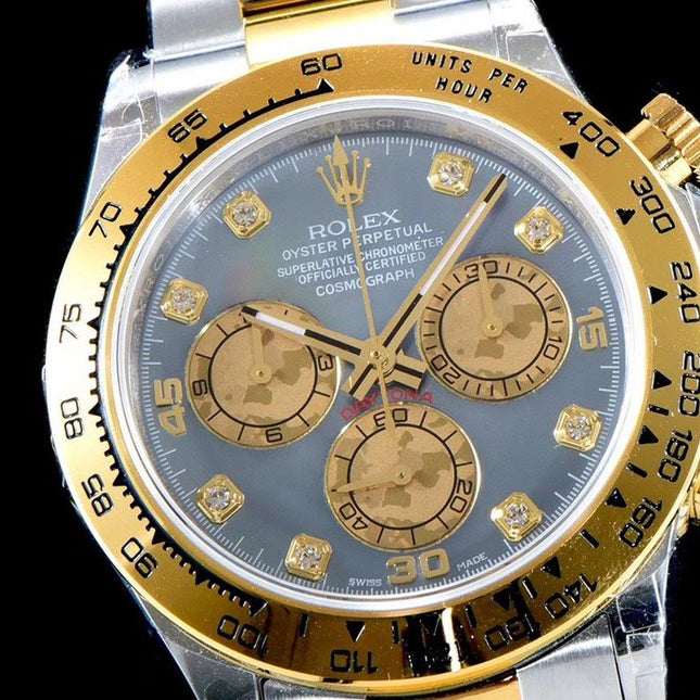 DAYTONA GOLD STEEL CUSTOM MOP DIAL DIAMOND NUMERALS